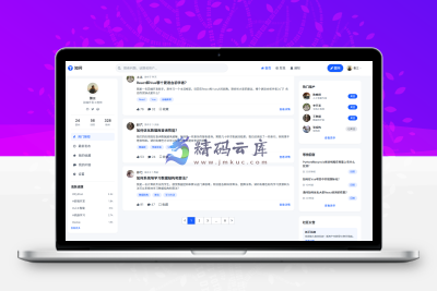 问答社区网站采用了现代化的 UI 风格
